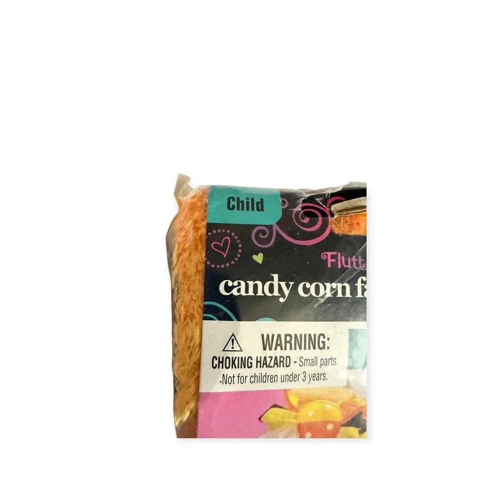 Halloween Candy Corn Leg Warmers Kids 4-6 Orange Yellow New Costume Bows